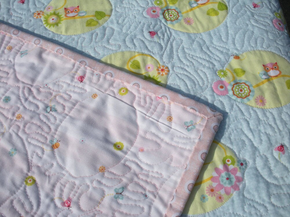 Sophie's Pink Baby Owls Modern Quilt