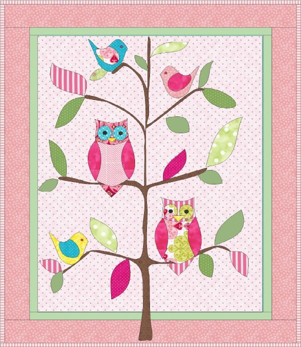 Sophies Pink Owl Quilt Pattern