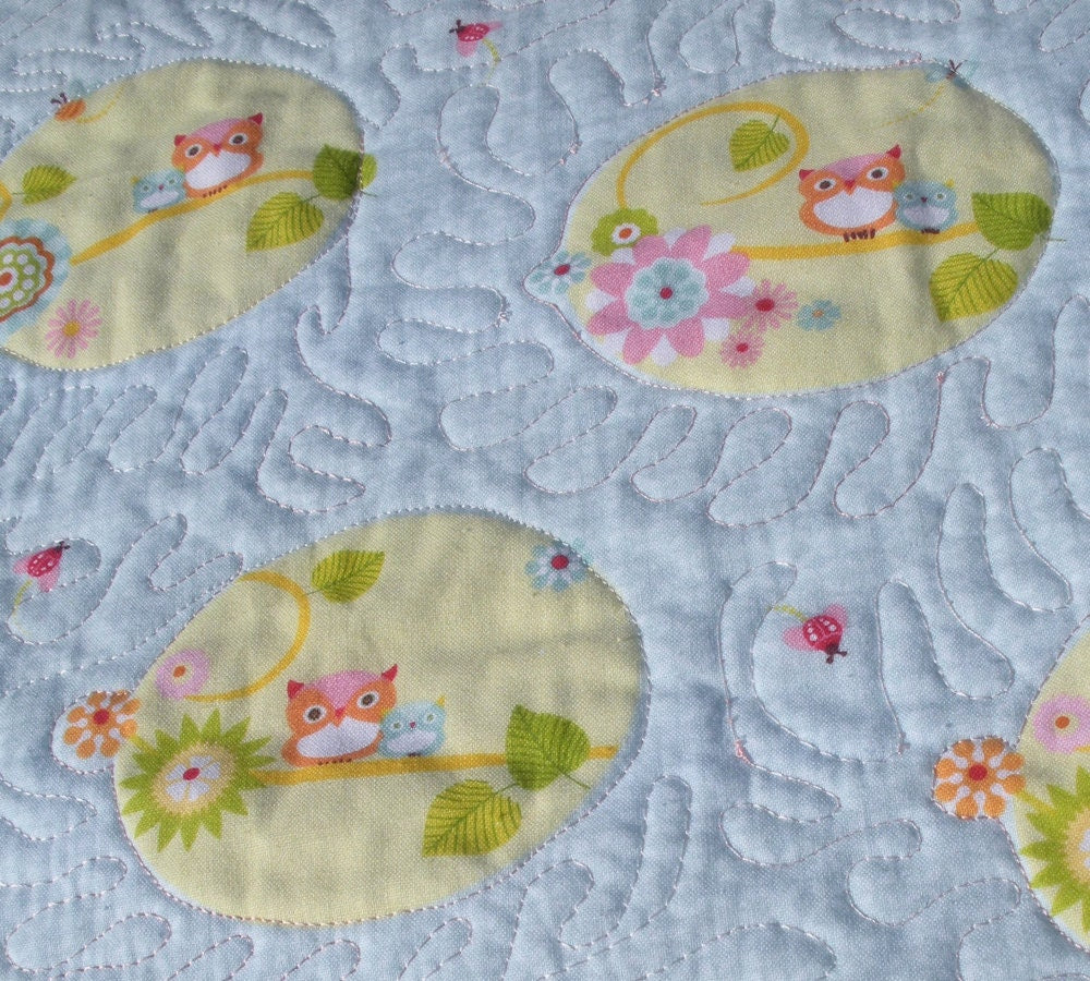 Sophie's Pink Baby Owls Modern Quilt