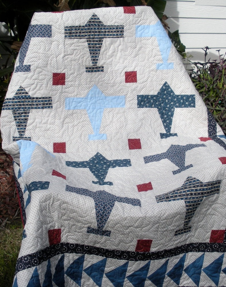 Airplane Quilt - Custom Made to order