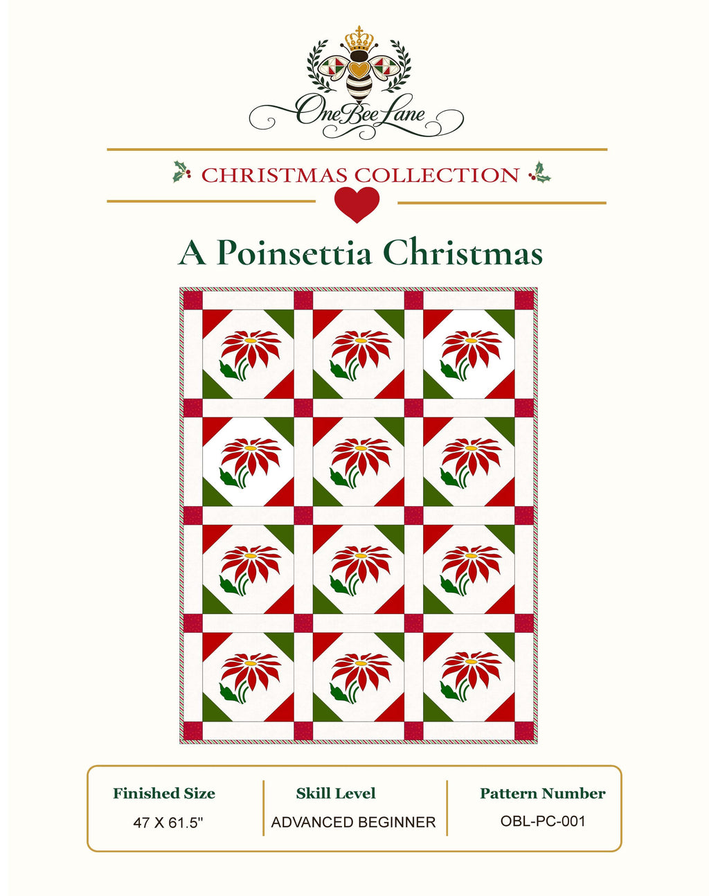 A Poinsettia Christmas Quilt Pattern