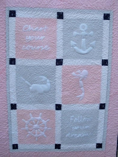Nautical Baby Girl Quilt Pattern - Crib Size - Digital Download