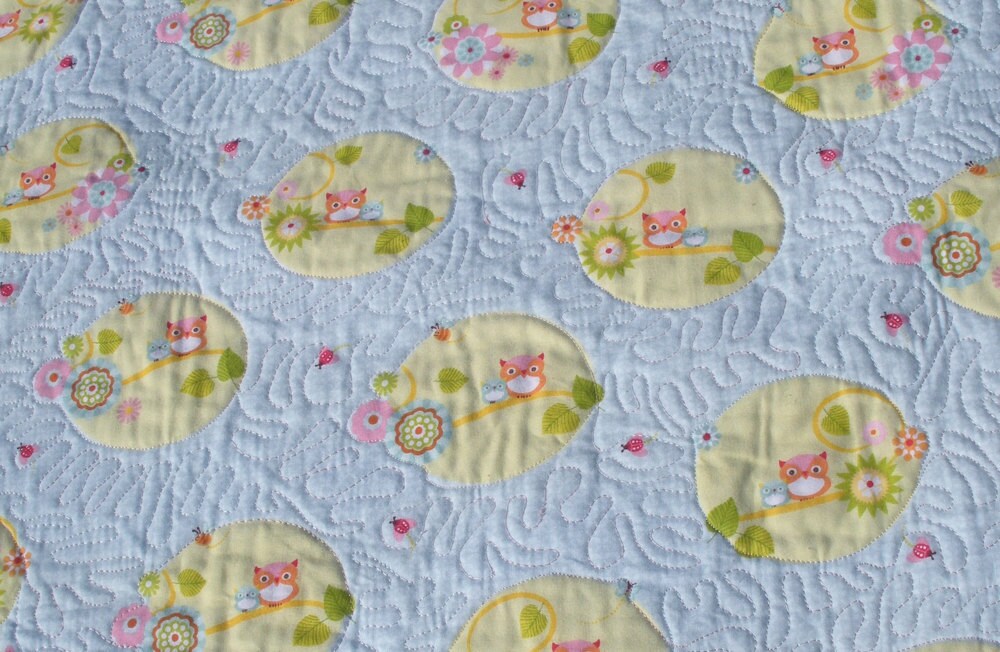 Sophie's Pink Baby Owls Modern Quilt