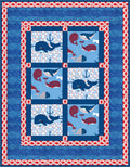Baby Whales Gender Neutral Quilt Pattern - 3 sizes - Digital Download