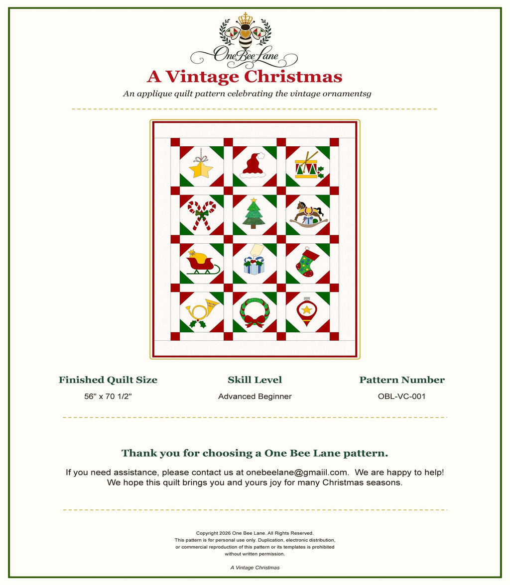 A Vintage Christmas Quilt Pattern