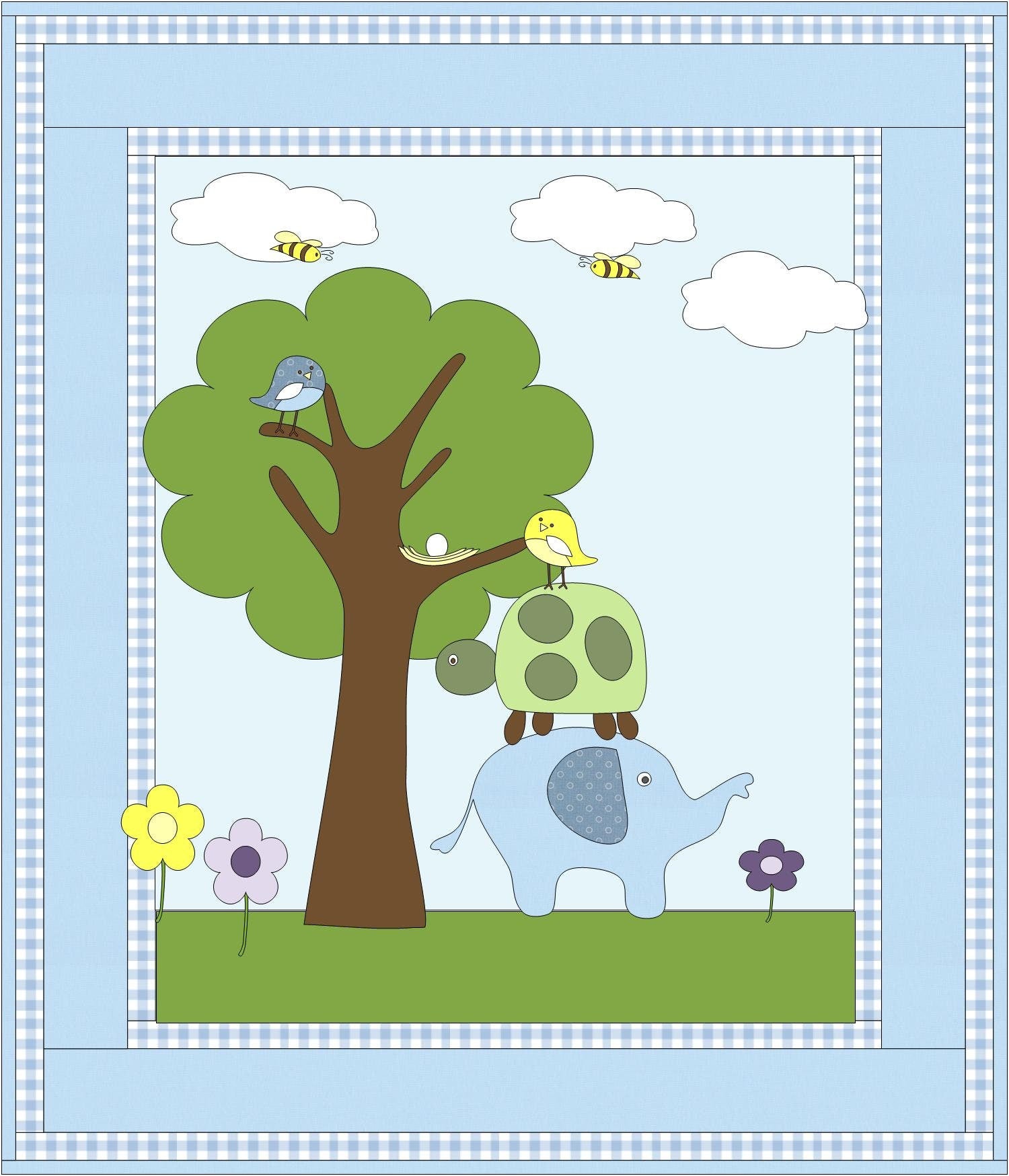 Elephant and Friends Quilt Pattern - Boy & Girl colorways