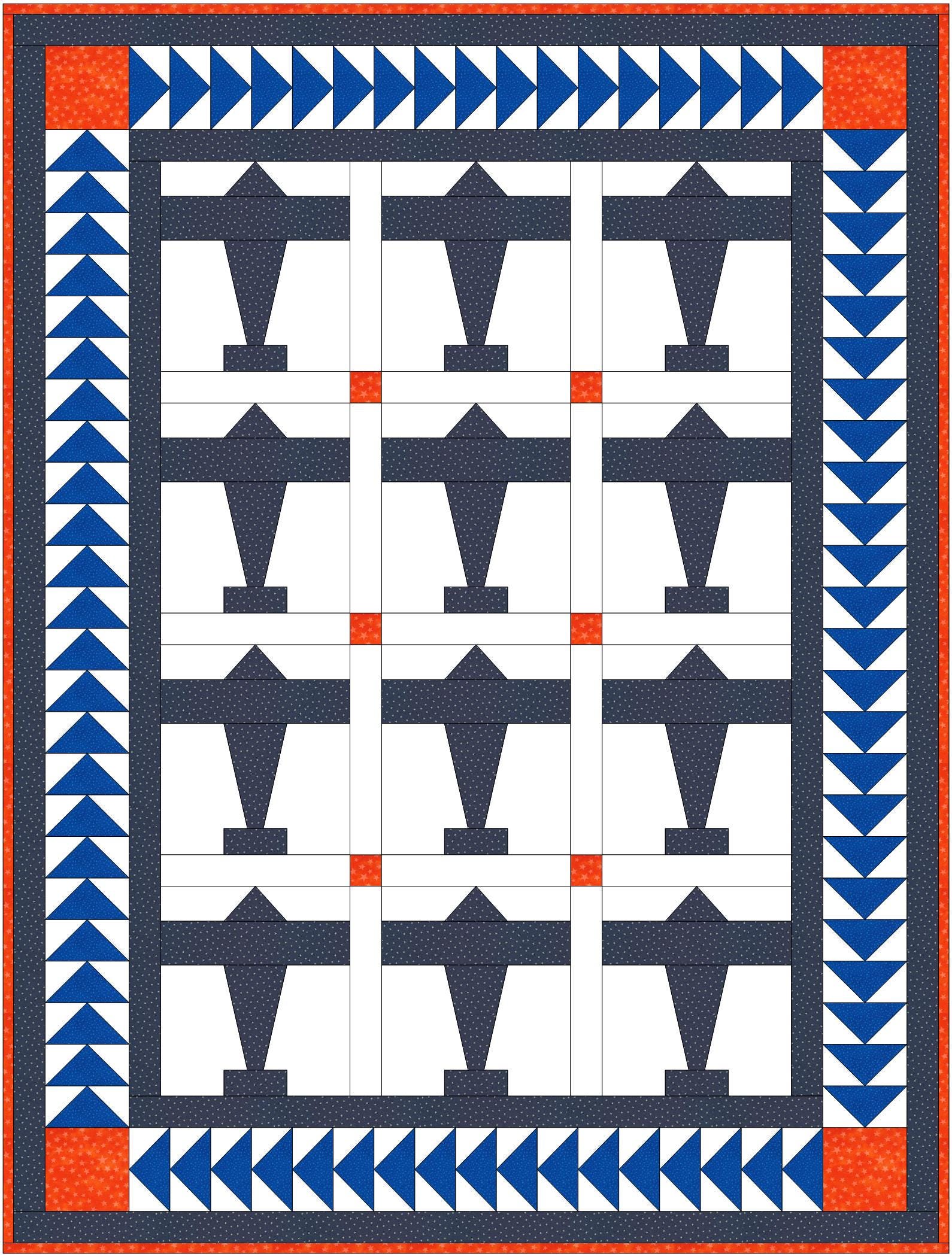 Airplane Quilt Pattern - Crib Size - Digital Download