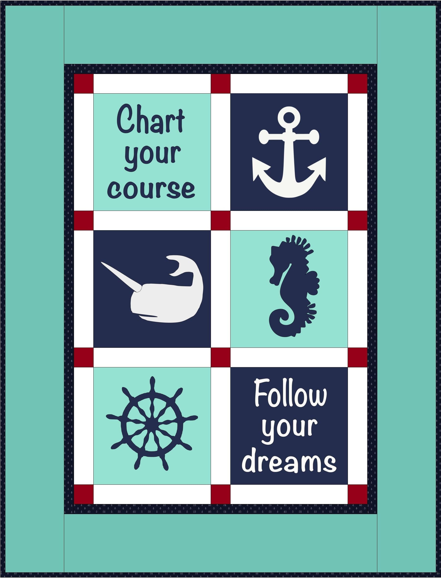 Nautical Gender Neutral Quilt Pattern - Crib Size - Digital Download