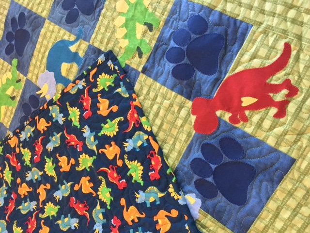 Dinosaur Block Baby or Toddler Quilt Pattern