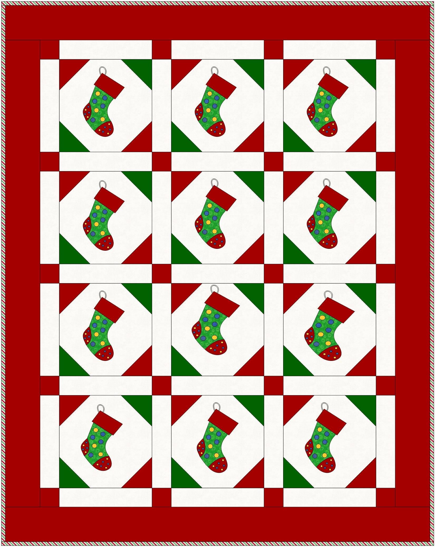 The Stockings are Hung Christmas Quilt Pattern